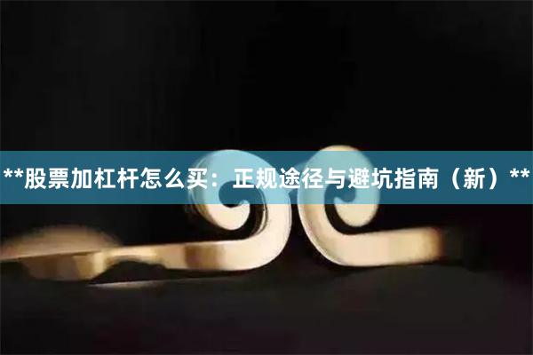 **股票加杠杆怎么买：正规途径与避坑指南（新）**